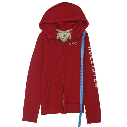 Hollister Men's Red Full Zip Hoodie M Cotton Blend Casual Sweatshirt
