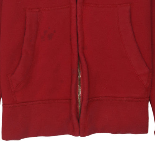 Hollister Men's Red Full Zip Hoodie M Cotton Blend Casual Sweatshirt