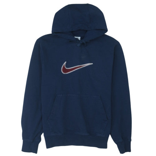 Nike Men's Blue Pullover Hoodie M Embroidered Logo Sports Fleece