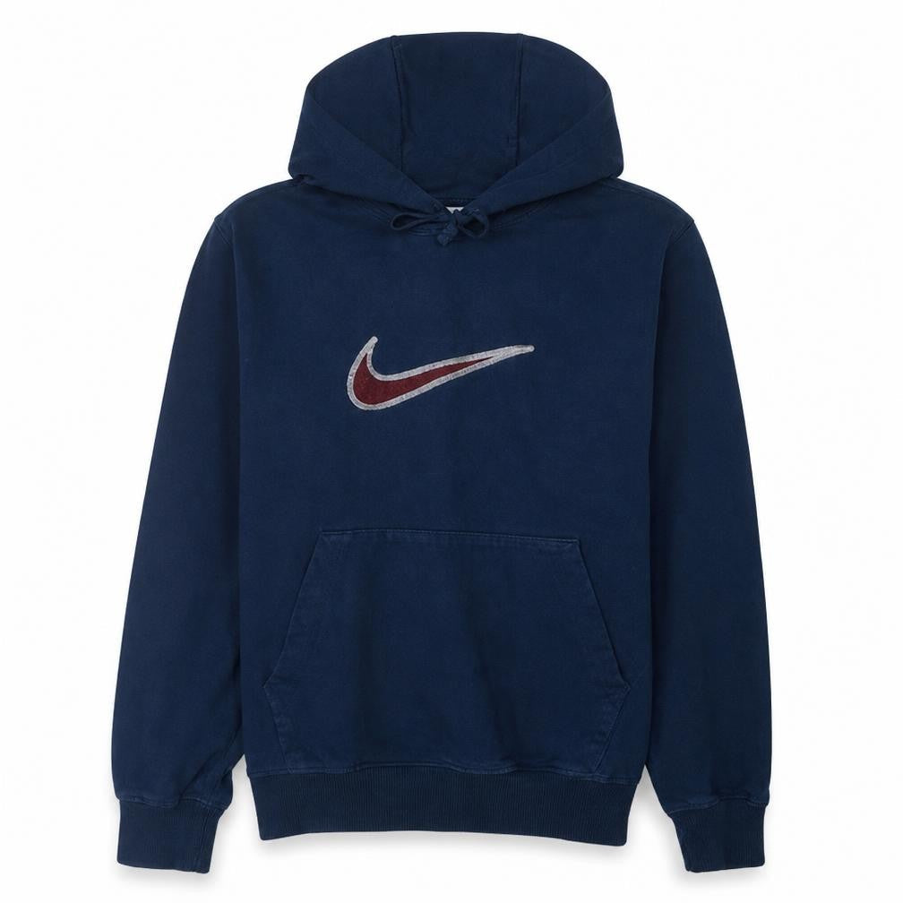 Nike Men's Blue Pullover Hoodie M Embroidered Logo Sports Fleece