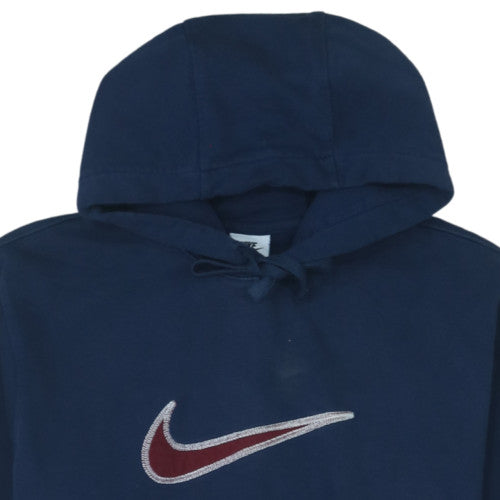 Nike Men's Blue Pullover Hoodie M Embroidered Logo Sports Fleece