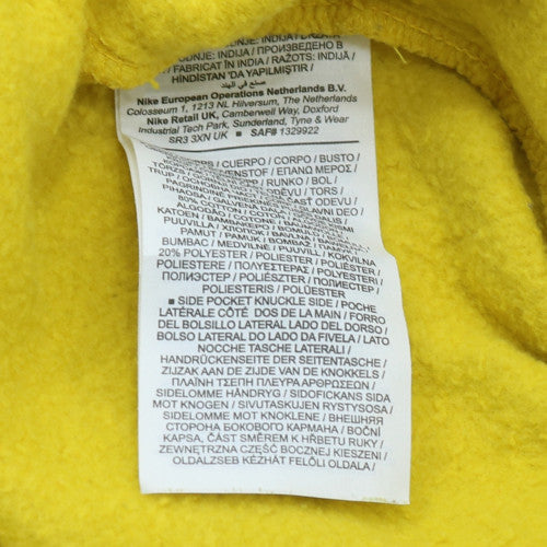 Nike Men’s Yellow Jogger Sweatpants L Regular Fit Fleece Trousers