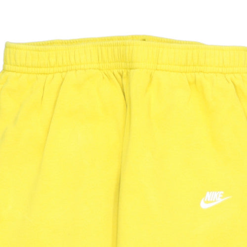 Nike Men’s Yellow Jogger Sweatpants L Regular Fit Fleece Trousers