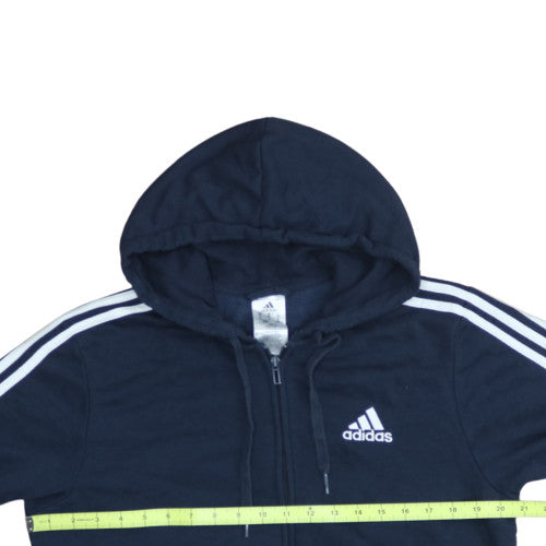 Adidas Mens Blue Full Zip Hoodie Medium Sports Fleece Sweatshirt