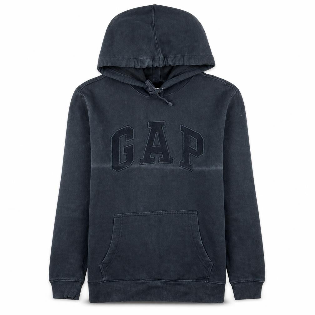 Gap Womens Black XS Pullover Hoodie Cotton Blend Logo Casual