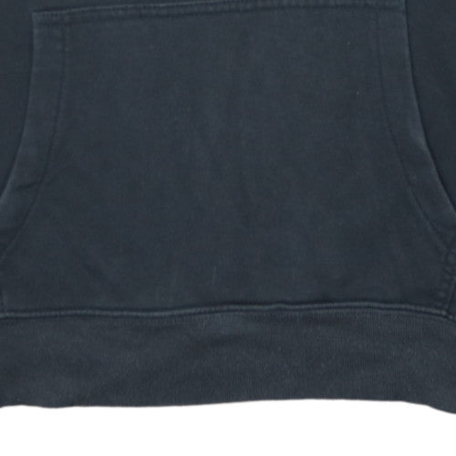 GAP Womens Black XS Pullover Hoodie Cotton Blend Logo Casual