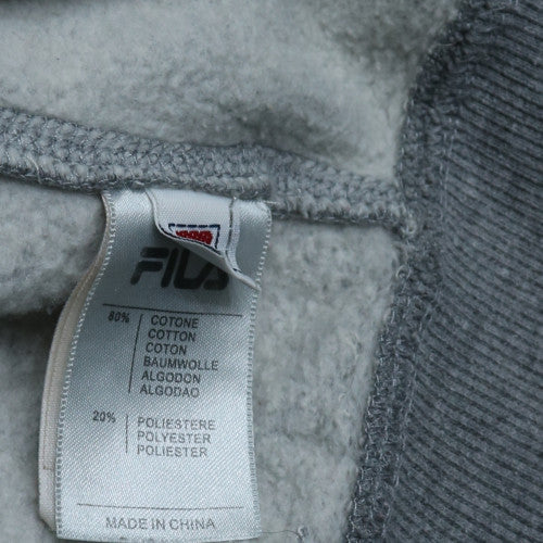 FILA Men's Grey Embroidered Training Sweatshirt M Regular Fit