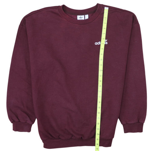 Adidas Womens Burgundy Crew Neck Sweatshirt Size UK 8