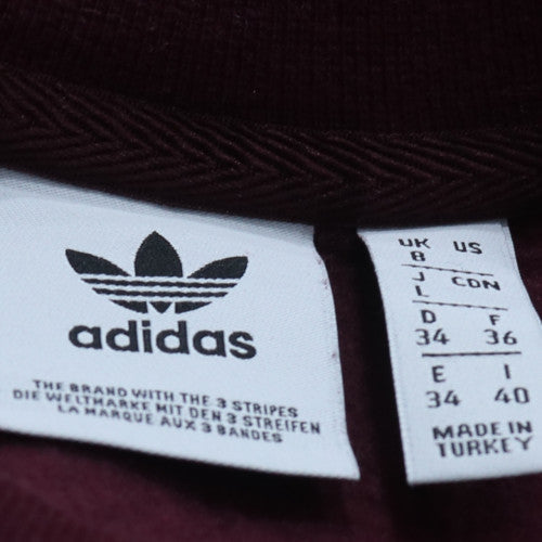 Adidas Womens Burgundy Crew Neck Sweatshirt Size UK 8