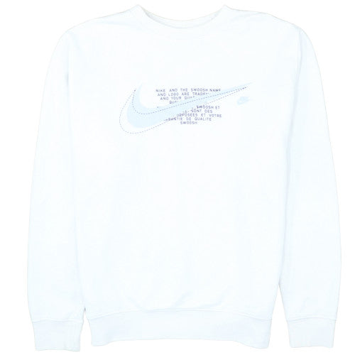 Nike Men's White Crew Neck Graphic Print Sweatshirt M