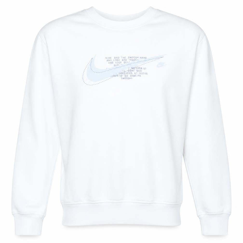 Nike Men's White Crew Neck Graphic Print Sweatshirt M