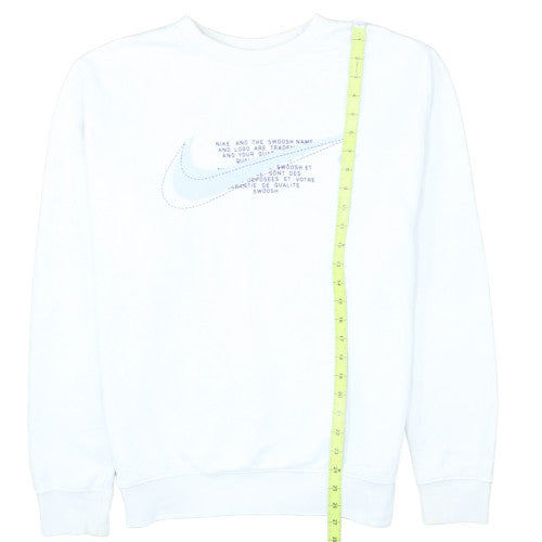 Nike Men's White Crew Neck Graphic Print Sweatshirt M