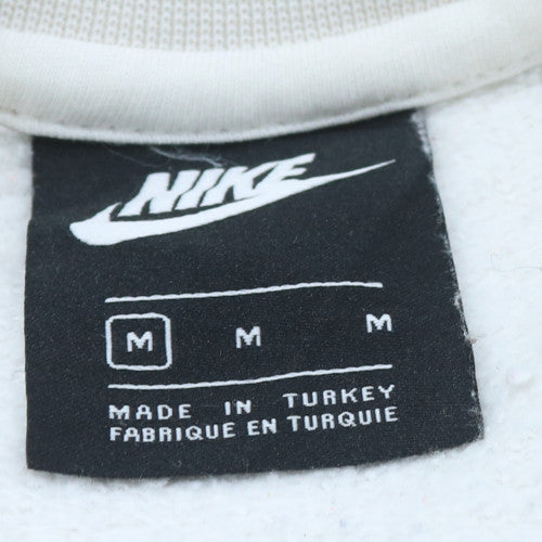 Nike Men's White Crew Neck Graphic Print Sweatshirt M