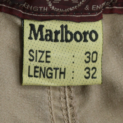 Marlboro Womens Beige Chino Elastic Waist Trousers Size 30