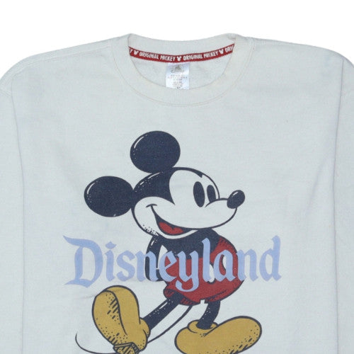 Disney Women’s Grey Mickey Mouse Disneyland Sweatshirt L Crew Neck Pullover
