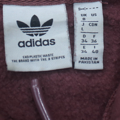 Adidas Womens Burgundy Hoodie Size 8 Pullover Cotton Blend Casual