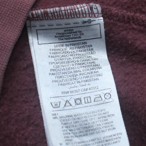 Adidas Womens Burgundy Hoodie Size 8 Pullover Cotton Blend Casual