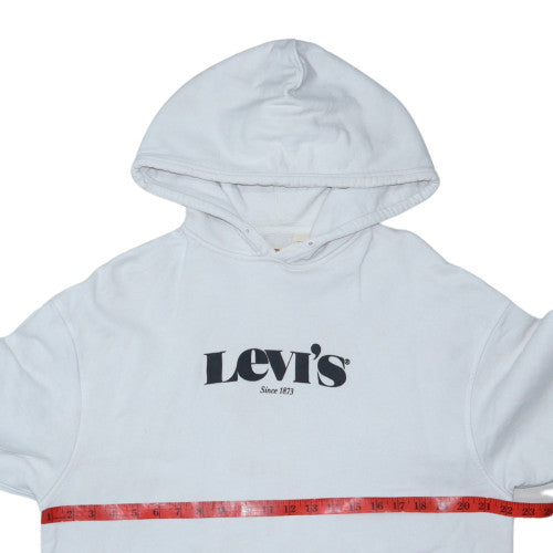 Levi's Womens White Relaxed Fit Pullover Hoodie Size M
