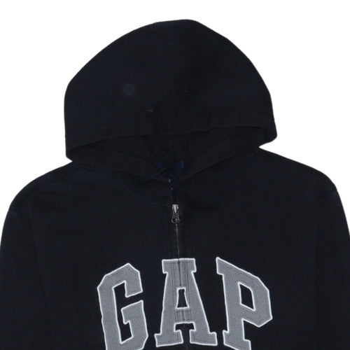 GAP Womens Black Full Zip Hoodie M Hooded Sweatshirt