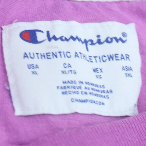 Champion Womens Purple XL Sweatshirt Crew Neck Logo Pullover