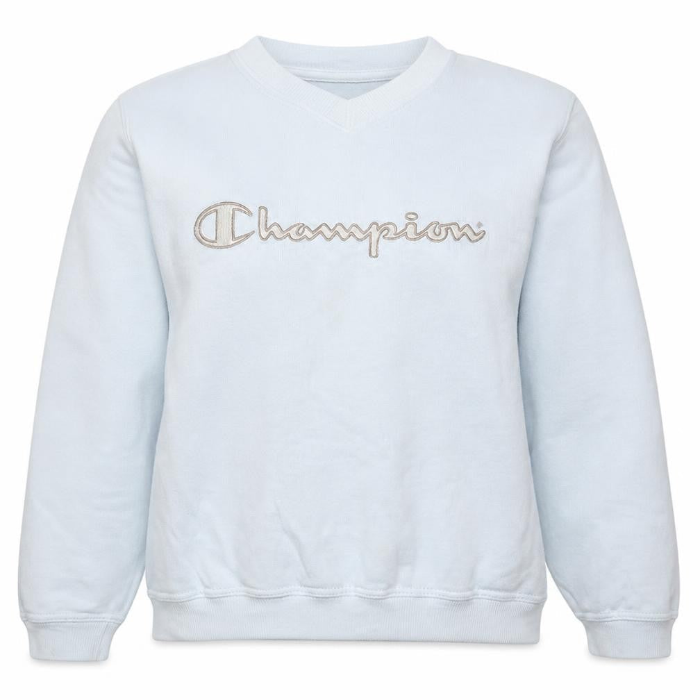 Champion Women's White Pullover Sweatshirt L Embroidered Logo