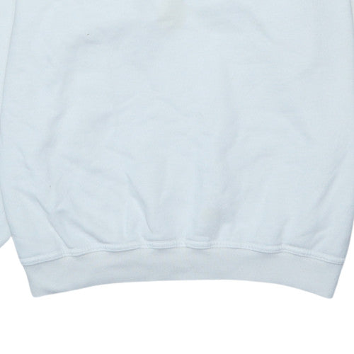 Champion Women's White Pullover Sweatshirt L Embroidered Logo