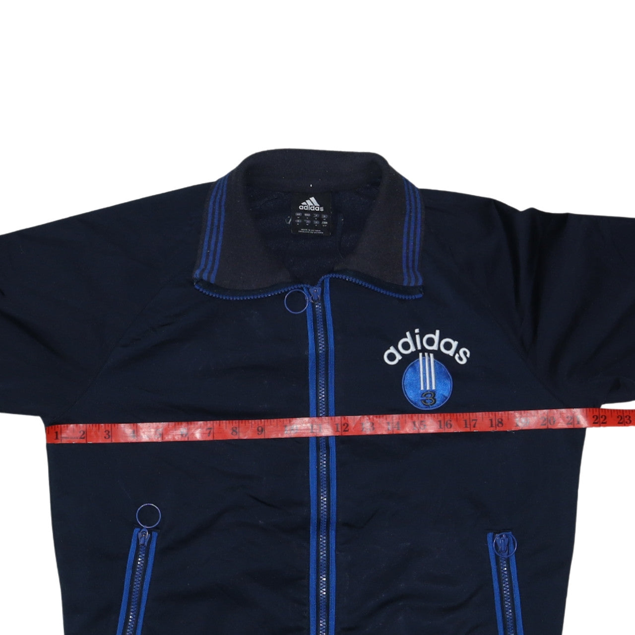 Adidas Men's Blue Full Zip Sweatshirt Size M Embroidered Logo