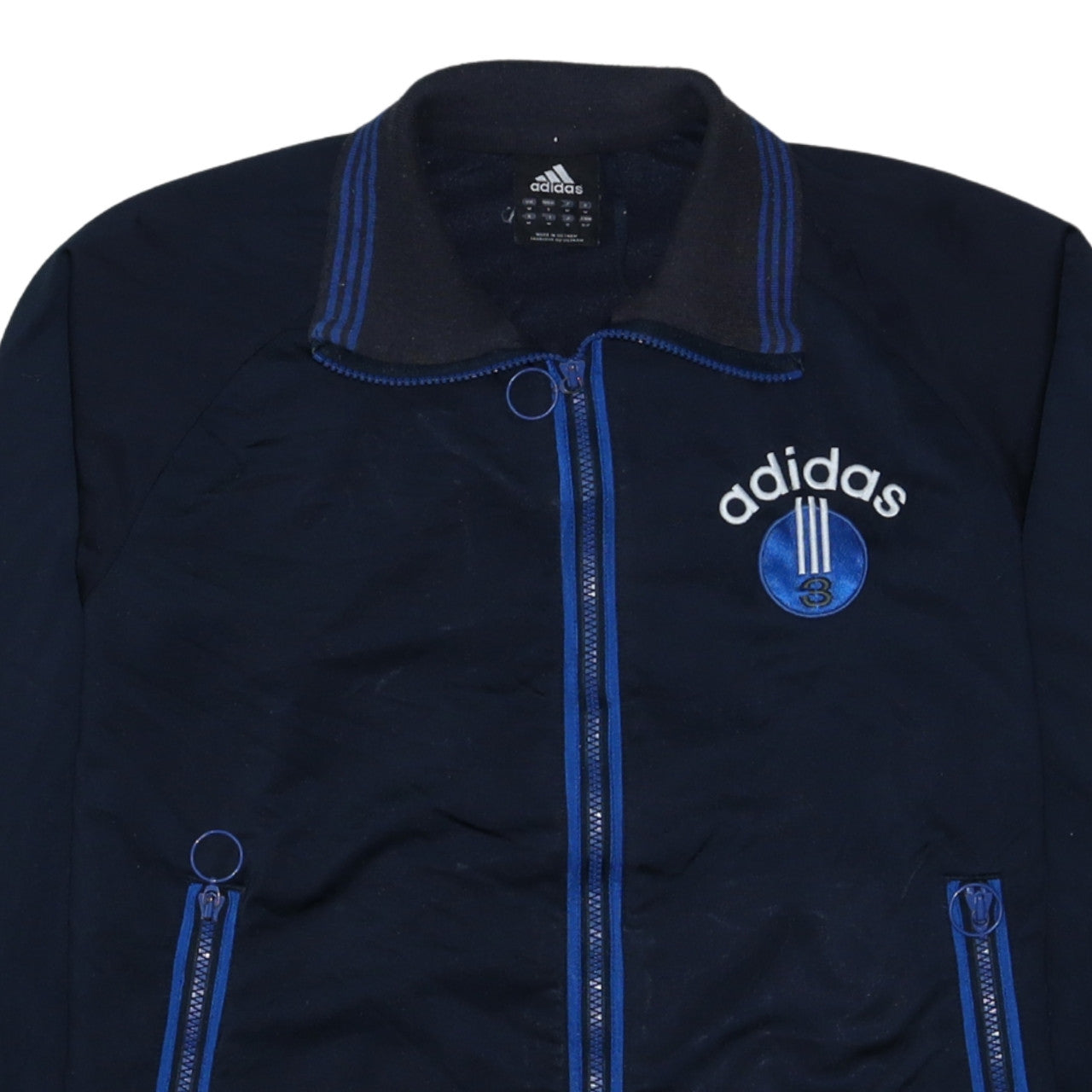 Adidas Men's Blue Full Zip Sweatshirt Size M Embroidered Logo