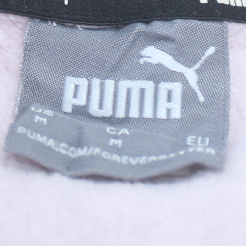 Puma Womens Pink Pullover Hoodie Medium Cotton Blend Casual