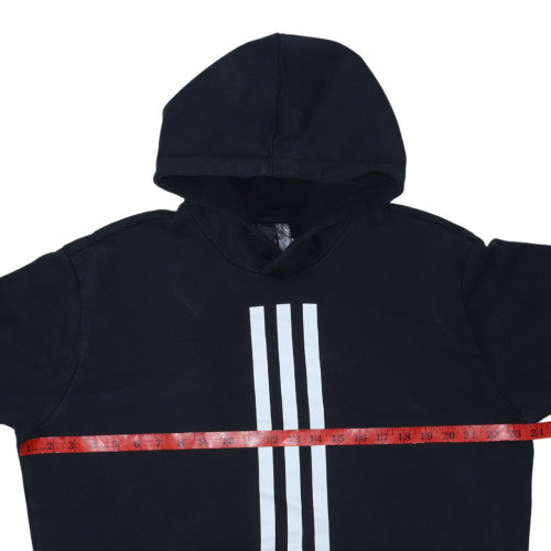 Adidas Men's Black Pullover Hoodie L Sports Graphic Cotton