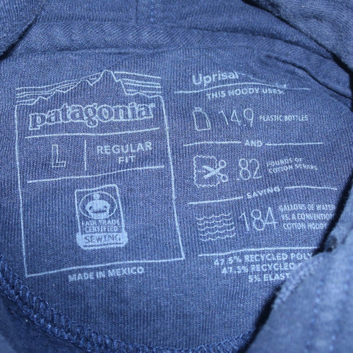 Patagonia Mens Blue Pullover Hoodie L Regular Fit Outdoor Fleece