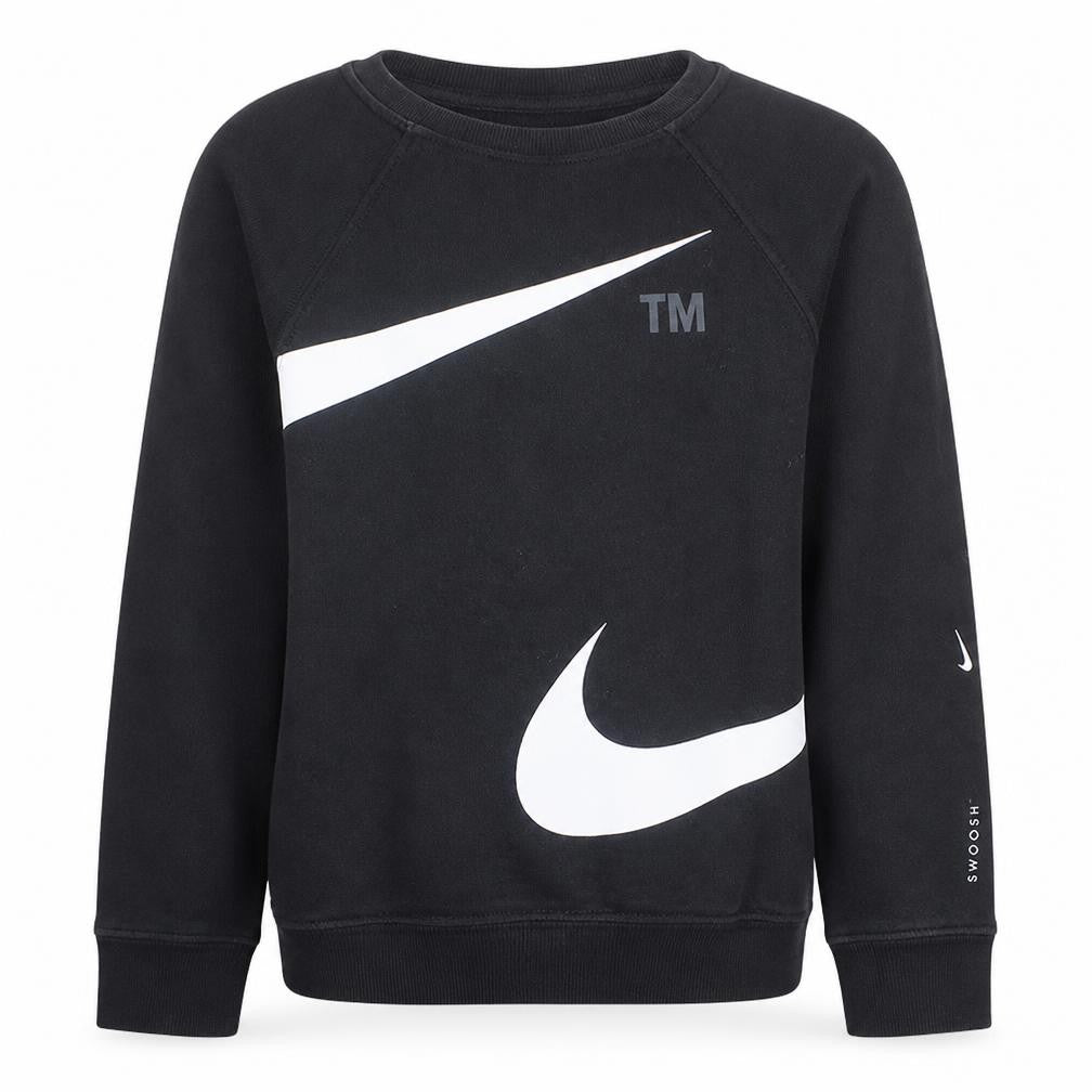 Nike Girls Black Sweatshirt L 13-14 Years Crew Neck Pullover Logo Fleece