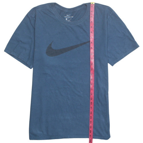 Nike Men's Blue Athletic Fit Logo T-Shirt Size L