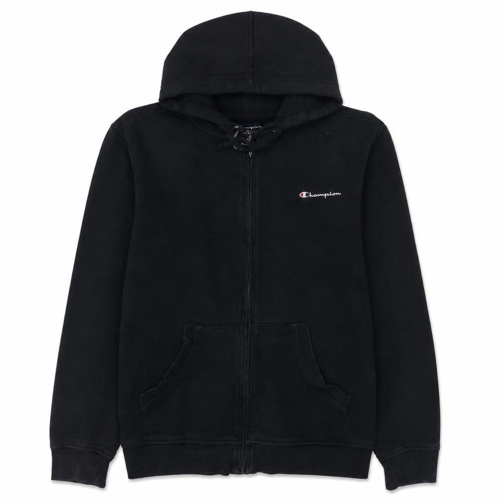 Champion Men's Black Full Zip Hoodie Medium Cotton Blend