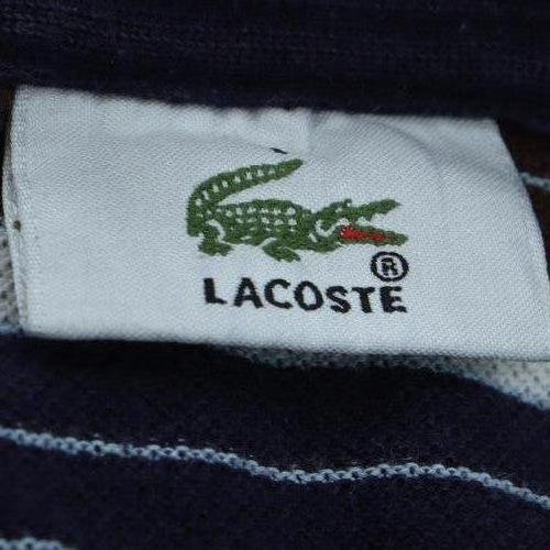 Lacoste Men's Blue Striped Cotton Polo Shirt Size M