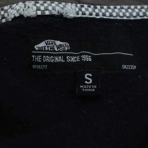 Vans Men’s Black Full Zip Hoodie S Regular Fit Logo Fleece
