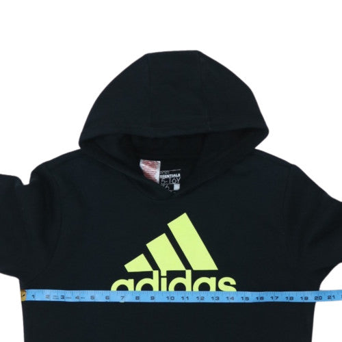 Adidas Boys Black Hooded Pullover Hoodie 15-16 Years Sport Essentials