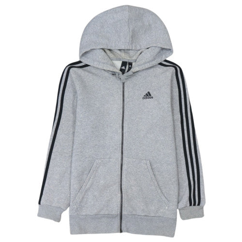 Adidas Men's Grey Full Zip Hoodie S Regular Fit Fleece Sweatshirt