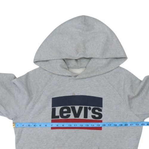 Levi's Womens Grey Logo Hooded Pullover Sweatshirt Size M