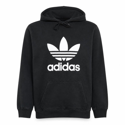 Adidas Men's Black Pullover Hoodie M Logo Graphic Fleece