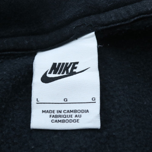 Nike Men's Black Full Zip Fleece Sweatshirt L Collared Regular Fit
