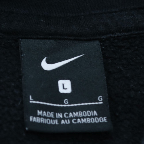 Nike Men's Black Pullover Hoodie L Regular Fit Fleece Logo Sportswear