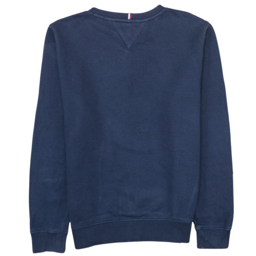 Tommy Hilfiger Boys Navy Sweatshirt Size 176 Classic Crew Neck Pullover
