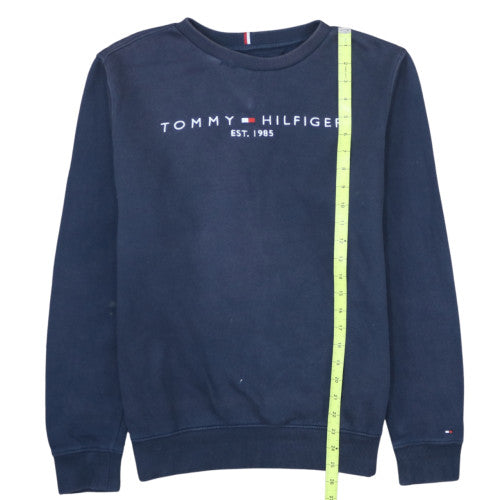 Tommy Hilfiger Boys Navy Sweatshirt Size 176 Classic Crew Neck Pullover