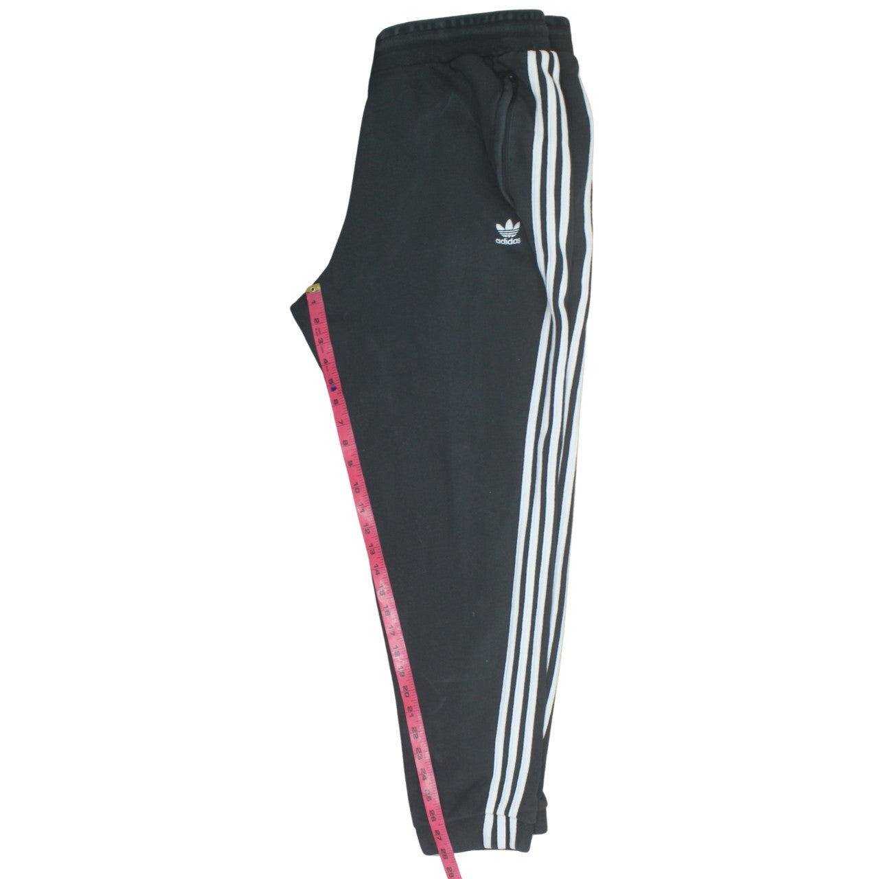 Adidas Mens Black XL Track Pants Tapered Striped Activewear