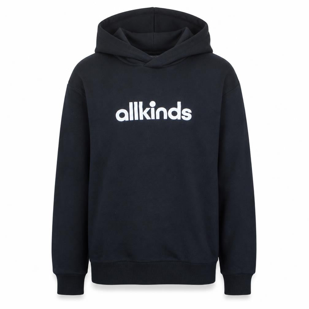 Allkinds Mens Black Medium Pullover Hoodie 100% Cotton Logo Print