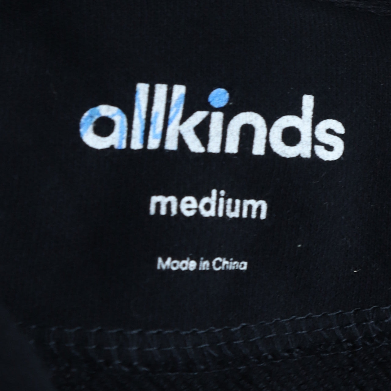 Allkinds Mens Black Medium Pullover Hoodie 100% Cotton Logo Print