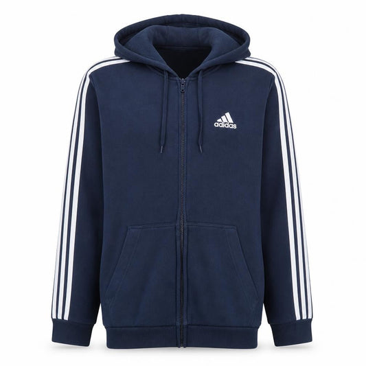 Adidas Mens Blue Full Zip Hoodie M Sports Fleece Regular Fit