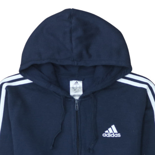 Adidas Mens Blue Full Zip Hoodie M Sports Fleece Regular Fit