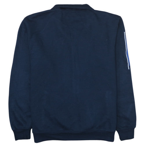 BOSS Mens Blue Full Zip Striped Sweatshirt Size L Regular Fit